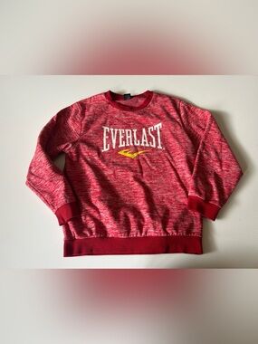 Everlast Red Marled Sweatshirt with White Logo and Yellow Emblem